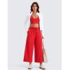 imageCRZ YOGA Lightweight Wide Leg Cropped Pants for Women 25quot High Waisted Loose Casual Lounge Travel Work Sweatpants SummerDeep Red