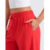 imageCRZ YOGA Lightweight Wide Leg Cropped Pants for Women 25quot High Waisted Loose Casual Lounge Travel Work Sweatpants SummerDeep Red