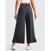 imageCRZ YOGA Lightweight Wide Leg Cropped Pants for Women 25quot High Waisted Loose Casual Lounge Travel Work Sweatpants SummerGraphite Grey
