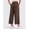imageCRZ YOGA Lightweight Wide Leg Cropped Pants for Women 25quot High Waisted Loose Casual Lounge Travel Work Sweatpants SummerHot Fudge Brown