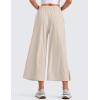 imageCRZ YOGA Lightweight Wide Leg Cropped Pants for Women 25quot High Waisted Loose Casual Lounge Travel Work Sweatpants SummerMojave Tan