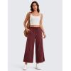 imageCRZ YOGA Lightweight Wide Leg Cropped Pants for Women 25quot High Waisted Loose Casual Lounge Travel Work Sweatpants SummerRed Merlot