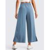 imageCRZ YOGA Lightweight Wide Leg Cropped Pants for Women 25quot High Waisted Loose Casual Lounge Travel Work Sweatpants SummerUniverse Blue