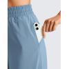 imageCRZ YOGA Lightweight Wide Leg Cropped Pants for Women 25quot High Waisted Loose Casual Lounge Travel Work Sweatpants SummerUniverse Blue