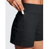 imageCRZ YOGA Womens Lightweight Mid Rise Hiking Shorts 4  Stretch for Athletic Summer Travel Outdoor Golf with Zip PocketsBlack