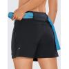 imageCRZ YOGA Womens Lightweight Mid Rise Hiking Shorts 4  Stretch for Athletic Summer Travel Outdoor Golf with Zip PocketsBlack