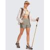 imageCRZ YOGA Womens Lightweight Mid Rise Hiking Shorts 4  Stretch for Athletic Summer Travel Outdoor Golf with Zip PocketsCliff Ash