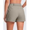 imageCRZ YOGA Womens Lightweight Mid Rise Hiking Shorts 4  Stretch for Athletic Summer Travel Outdoor Golf with Zip PocketsCliff Ash