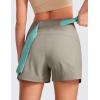 imageCRZ YOGA Womens Lightweight Mid Rise Hiking Shorts 4  Stretch for Athletic Summer Travel Outdoor Golf with Zip PocketsCliff Ash