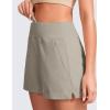 imageCRZ YOGA Womens Lightweight Mid Rise Hiking Shorts 4  Stretch for Athletic Summer Travel Outdoor Golf with Zip PocketsCliff Ash