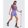 imageCRZ YOGA Womens Lightweight Mid Rise Hiking Shorts 4  Stretch for Athletic Summer Travel Outdoor Golf with Zip PocketsDark Lavender Purple