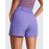 imageCRZ YOGA Womens Lightweight Mid Rise Hiking Shorts 4  Stretch for Athletic Summer Travel Outdoor Golf with Zip PocketsDark Lavender Purple