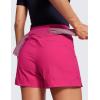 imageCRZ YOGA Womens Lightweight Mid Rise Hiking Shorts 4  Stretch for Athletic Summer Travel Outdoor Golf with Zip PocketsGranita Pink