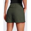 imageCRZ YOGA Womens Lightweight Mid Rise Hiking Shorts 4  Stretch for Athletic Summer Travel Outdoor Golf with Zip PocketsOlive Green