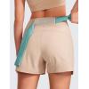 imageCRZ YOGA Womens Lightweight Mid Rise Hiking Shorts 4  Stretch for Athletic Summer Travel Outdoor Golf with Zip PocketsRaw Linen