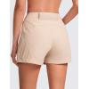 imageCRZ YOGA Womens Lightweight Mid Rise Hiking Shorts 4  Stretch for Athletic Summer Travel Outdoor Golf with Zip PocketsRaw Linen
