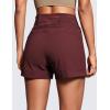imageCRZ YOGA Womens Lightweight Mid Rise Hiking Shorts 4  Stretch for Athletic Summer Travel Outdoor Golf with Zip PocketsRed Merlot