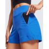imageCRZ YOGA Womens Lightweight Mid Rise Hiking Shorts 4  Stretch for Athletic Summer Travel Outdoor Golf with Zip PocketsSparkle Blue