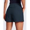 imageCRZ YOGA Womens Lightweight Mid Rise Hiking Shorts 4  Stretch for Athletic Summer Travel Outdoor Golf with Zip PocketsTrue Navy