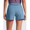 imageCRZ YOGA Womens Lightweight Mid Rise Hiking Shorts 4  Stretch for Athletic Summer Travel Outdoor Golf with Zip PocketsUniverse Blue
