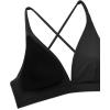 imageCRZ YOGA Womens V Neck Bikini Tops Criss Cross Back Sexy Swim Bathing Suit Bra PaddedBlack
