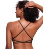 imageCRZ YOGA Womens V Neck Bikini Tops Criss Cross Back Sexy Swim Bathing Suit Bra PaddedBlack