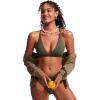 imageCRZ YOGA Womens V Neck Bikini Tops Criss Cross Back Sexy Swim Bathing Suit Bra PaddedDark Olive