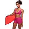 imageCRZ YOGA Womens V Neck Bikini Tops Criss Cross Back Sexy Swim Bathing Suit Bra PaddedGranita Pink