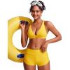 imageCRZ YOGA Womens V Neck Bikini Tops Criss Cross Back Sexy Swim Bathing Suit Bra PaddedHigh Visibility Yellow