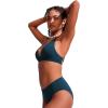 imageCRZ YOGA Womens V Neck Bikini Tops Criss Cross Back Sexy Swim Bathing Suit Bra PaddedInsignia Blue