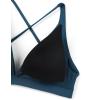imageCRZ YOGA Womens V Neck Bikini Tops Criss Cross Back Sexy Swim Bathing Suit Bra PaddedInsignia Blue