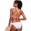 imageCRZ YOGA Womens V Neck Bikini Tops Criss Cross Back Sexy Swim Bathing Suit Bra PaddedWhite