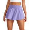 imageCRZ YOGA 2 in 1 Flowy Running Shorts for Women High Waisted Quick Dry for Athletic Gym Lounge Workout Cute Tennis SkirtsDark Lavender Purple