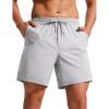imageCRZ YOGA Casual Workout Mens Shorts 7 Inch Lightweight Quick Dry for Gym Athletic with Zipper PocketPlatinum Grey