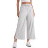 imageCRZ YOGA Lightweight Wide Leg Cropped Pants for Women 25quot High Waisted Loose Casual Lounge Travel Work Sweatpants SummerPlatinum Grey