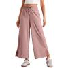 imageCRZ YOGA Lightweight Wide Leg Cropped Pants for Women 25quot High Waisted Loose Casual Lounge Travel Work Sweatpants SummerTwilight Rose Pink