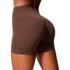 imageCRZ YOGA Secretsculpt Womens Butterlift High Waist Scrunch Butt Biker Shorts 4 Inches  No Front Seam Workout Gym BootyCoffee Brown