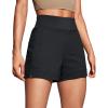 imageCRZ YOGA Womens Lightweight Mid Rise Hiking Shorts 4  Stretch for Athletic Summer Travel Outdoor Golf with Zip PocketsBlack
