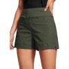 imageCRZ YOGA Womens Lightweight Mid Rise Hiking Shorts 4  Stretch for Athletic Summer Travel Outdoor Golf with Zip PocketsOlive Green