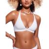 imageCRZ YOGA Womens V Neck Bikini Tops Criss Cross Back Sexy Swim Bathing Suit Bra PaddedWhite