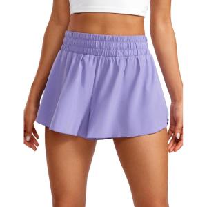 imageCRZ YOGA 2 in 1 Flowy Running Shorts for Women High Waisted Quick Dry for Athletic Gym Lounge Workout Cute Tennis SkirtsDark Lavender Purple