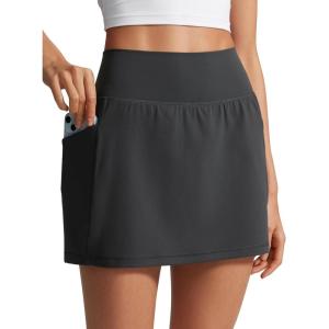 imageCRZ YOGA Butterlift A Line Golf Skirts for Women High Waisted Stretchy Casual Athletic Tennis Skorts with Side PocketsMysterious Grey
