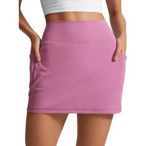 imageCRZ YOGA Butterlift A Line Golf Skirts for Women High Waisted Stretchy Casual Athletic Tennis Skorts with Side PocketsVelvet Dust