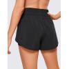 imageCRZ YOGA 2 in 1 High Waisted Running Shorts for Women 3quot  Split Breathable for Athletic Tennis Gym Workout with PocketsBlack