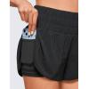 imageCRZ YOGA 2 in 1 High Waisted Running Shorts for Women 3quot  Split Breathable for Athletic Tennis Gym Workout with PocketsBlack