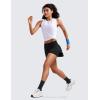 imageCRZ YOGA 2 in 1 High Waisted Running Shorts for Women 3quot  Split Breathable for Athletic Tennis Gym Workout with PocketsBlack