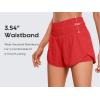 imageCRZ YOGA 2 in 1 High Waisted Running Shorts for Women 3quot  Split Breathable for Athletic Tennis Gym Workout with PocketsDark Red