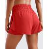 imageCRZ YOGA 2 in 1 High Waisted Running Shorts for Women 3quot  Split Breathable for Athletic Tennis Gym Workout with PocketsDark Red