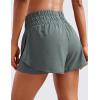 imageCRZ YOGA 2 in 1 High Waisted Running Shorts for Women 3quot  Split Breathable for Athletic Tennis Gym Workout with PocketsGrey Sage