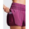 imageCRZ YOGA 2 in 1 High Waisted Running Shorts for Women 3quot  Split Breathable for Athletic Tennis Gym Workout with PocketsMagenta Purple